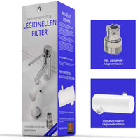1 x RAW Customer Returns Legionella filter for washbasins and bathtubs SAFETY TAP complete set absolutely safe legionella protection, developed in medical technology - RRP €140.0