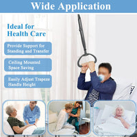 1 x RAW Customer Returns Bed trapeze for elderly Bed pull up stand Assist lift Hospital bed trapeze for bed Mobility transfer Ceiling mounted grab bar trapeze Overhead stand Ladder Bed standing aid for - RRP €55.7
