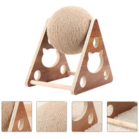 3 x Brand New UKCOCO Pet Accessories 1pc wooden cat scratching ball Sise rope cat climbing stand funny cat toy - RRP €90.72