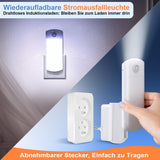 1 x RAW Customer Returns Hiboom 2 Pack LED Night Light Sockets 4 in 1 Night Lights with Motion Sensor Power Failure Flashlights with EU Plug Removable LED Night Lights with Battery for Hurricane Emergency Night - RRP €41.3
