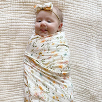 1 x RAW Customer Returns LifeTree Baby Swaddle Muslin Cloth, Pack of 2 120 x 120 cm Muslin Swaddle Blanket Baby Bamboo Cotton Swaddle Wrap for Boys and Girls, Flowers Checked - RRP €26.93