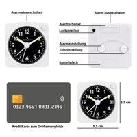 52 x Brand New SIMSAM analog alarm clock, alarm clock with light, alarm clock without ticking, travel alarm clock analog without ticking, alarm clock analog without ticking, alarm clock battery operated silent, 5.5x5.5cm white - RRP €576.16