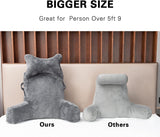 1 x RAW Customer Returns Reading pillow, extra large 78.7 cm, bed rest pillow with removable neck roll and arms for sitting in bed or on the couch, backrest for adults, reading pillow for reading, watching TV, dark gray - RRP €79.67