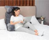 1 x RAW Customer Returns Reading pillow, extra large 78.7 cm, bed rest pillow with removable neck roll and arms for sitting in bed or on the couch, backrest for adults, reading pillow for reading, watching TV, dark gray - RRP €79.67