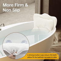 11 x RAW Customer Returns NAJILI Bath Pillow, Ergonomic Bath Pillow with 4D Air Mesh Technology Support Function, Comfort Neck Pillow with 6 Suction Cups, Bath Headrest for Bathtub Home Spa, White - RRP €266.09