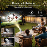 1 x RAW Customer Returns Polocsh Mini Projector with Battery, Projector with Android 11.0, Electric Focus Projector Integrated WLAN6 and BT5.3, Portable Projector with 150-inch Image and 270 Rotation, 1080P Mini Projector 4K  HDMI - RRP €151.25