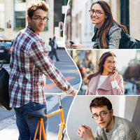 1 x Brand New TISHUI 2 Pack Blue Light Blocking Reading Glasses, Stylish Round Computer Readers Women Men, Magnifying Glasses UV Rays Eyestrain - RRP €19.61