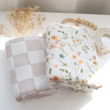 1 x RAW Customer Returns LifeTree Baby Swaddle Muslin Cloth, Pack of 2 120 x 120 cm Muslin Swaddle Blanket Baby Bamboo Cotton Swaddle Wrap for Boys and Girls, Flowers Checked - RRP €26.93