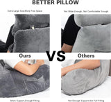1 x RAW Customer Returns Reading pillow, extra large 78.7 cm, bed rest pillow with removable neck roll and arms for sitting in bed or on the couch, backrest for adults, reading pillow for reading, watching TV, dark gray - RRP €79.67