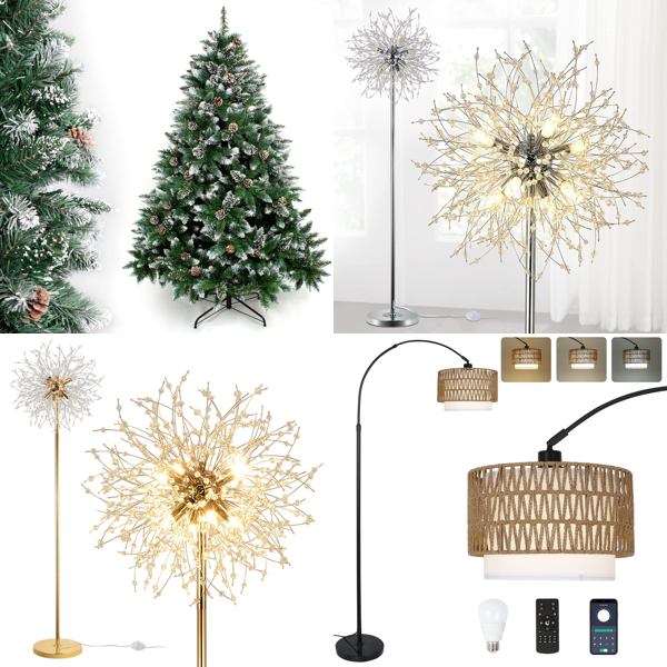 RAW Customer Returns Pallet - Christmas Trees, Floor Lamps, Ceiling Light, Plant Lamps - 49 Items - RRP €2844.62